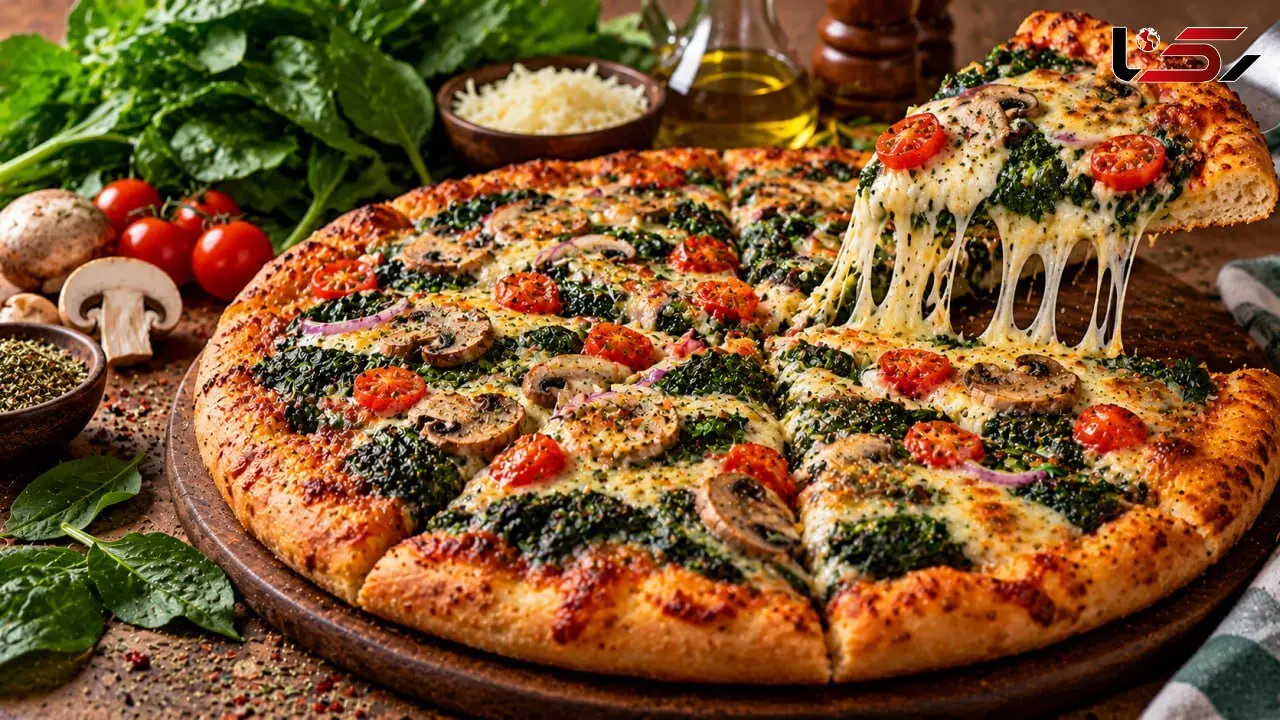طرز تهیه پیتزا اسفناج
