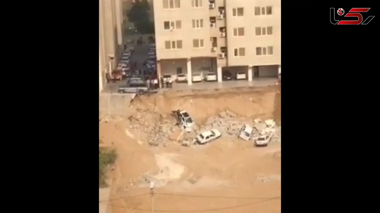 فیلم هولناک ریزش دیوار آپارتمانی خیابان دانشگاه بندرعباس