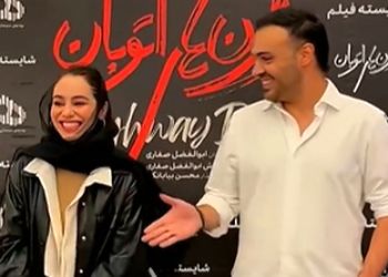 فیلم/ سوژه شدن مدل عجیب دست دادن سامان صفاری و مریم شاه‌ولی، بازیگرانِ فیلم «گوزن‌های اتوبان»/ هر دم از این باغ....!!!