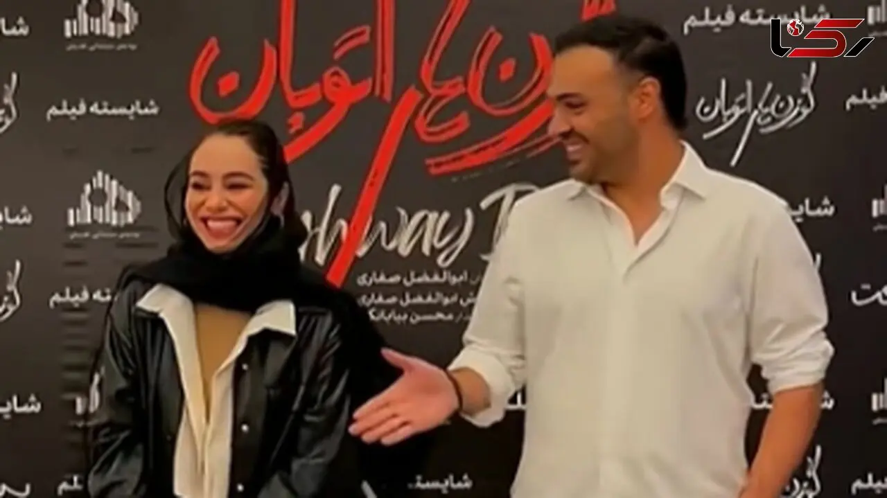 فیلم/ سوژه شدن مدل عجیب دست دادن سامان صفاری و مریم شاه‌ولی، بازیگرانِ فیلم «گوزن‌های اتوبان»/ هر دم از این باغ....!!!