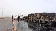 دو کشته و مجروح در حادثه واژگونی تریلی سوخت/ در کرمانشاه رخ داد