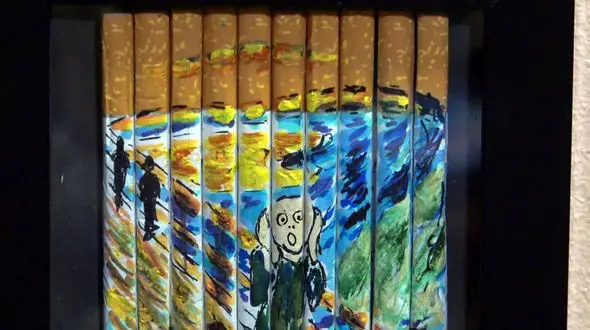 فیلم/ نقاشی‌های زیبای دختر ایرانی با استفاده از سیگار 