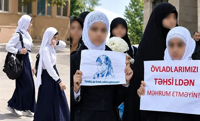 فیلم اتفاق عجیب در جمهوری آذربایجان / حکومت علی اف دور مدرسه سیم خاردار کشید!