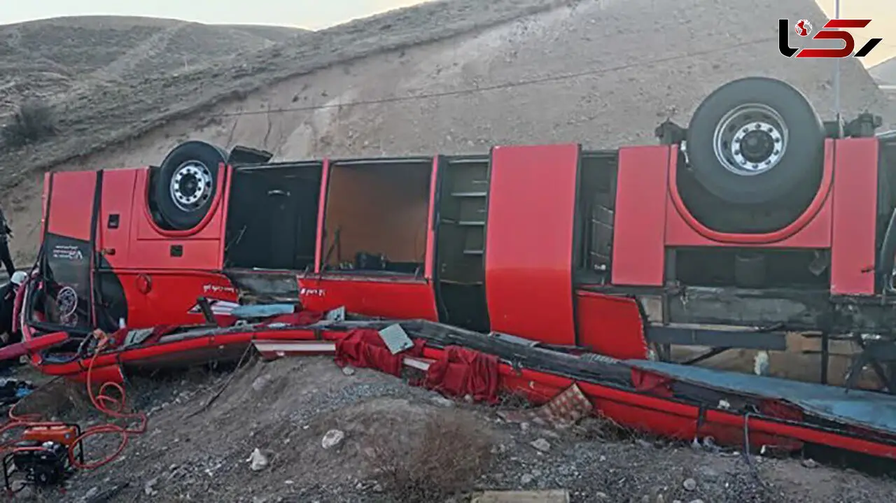 واژگونی مرگبار اتوبوس مسافربری در جاده بجنورد + جزییات