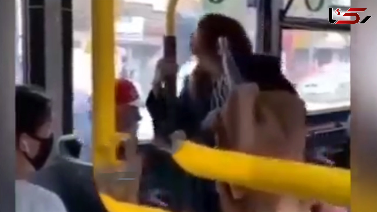 ببینید / کتک‌ کاری خشن یک مرد با زن بی‌ ادب به خاطر یک صندلی در اتوبوس + فیلم