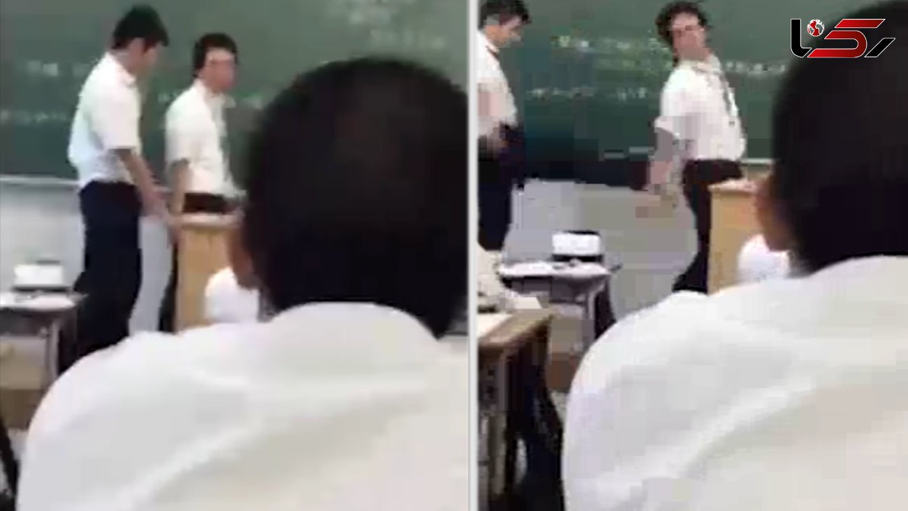 فیلم رفتار بی شرمانه یک دانش‌آموز با معلم اش در کلاس + عکس