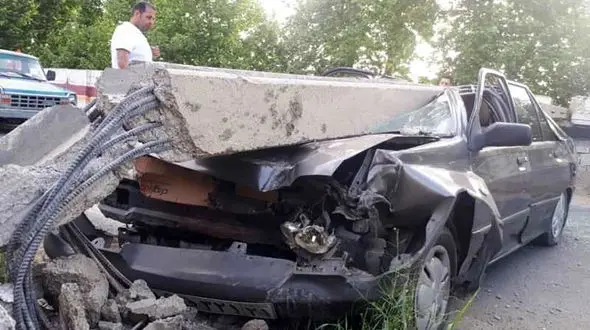 پراید پرس شد اما راننده تهرانی زنده ماند + عکس ها