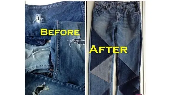 دوخت شلواری شیک با جین‌های قدیمی+تصاویر