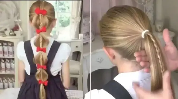 ایده ای برای بافتن مو دختر بچه ها + فیلم