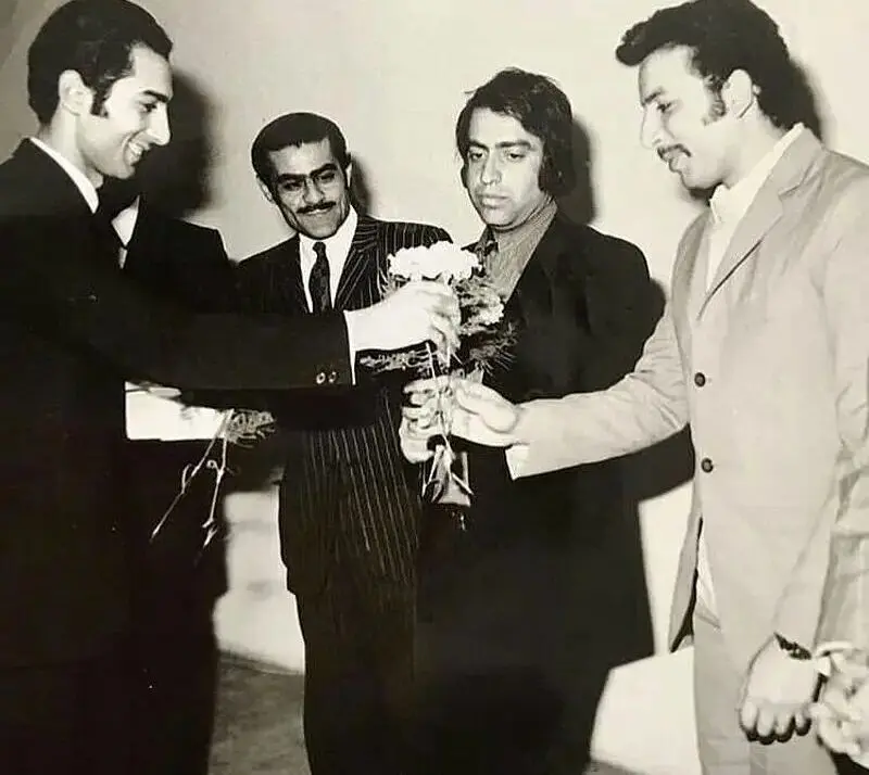 بهمن مفید در مراسم اهدای جوایز فیلم «قیصر»؛ سال ۴۹