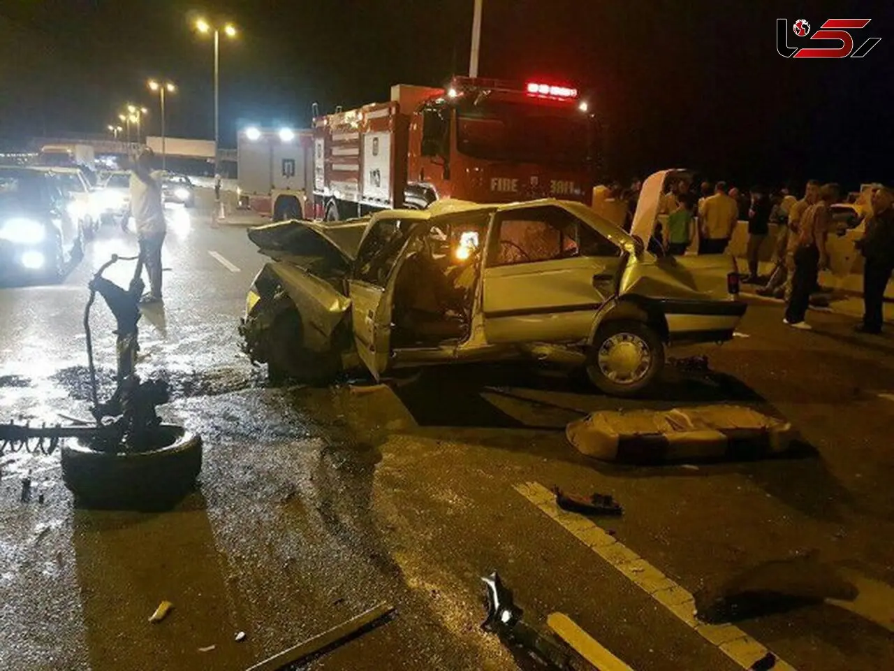 جسد طوری سوخت که زن یا مرد بودنش مشخص نیست! /فاجعه در تصادف اتوبان قم  + عکس