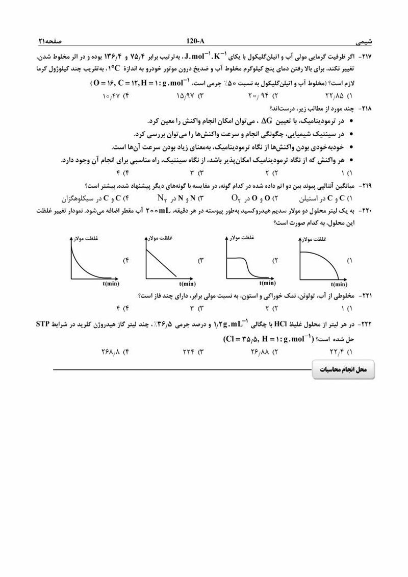 سوالات اختصاصی کنکور 96 ریاضی