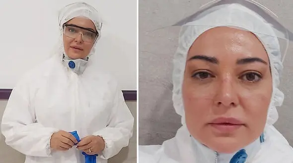 رزیتا غفاری پرستار مبارزه با کرونا شد + عکس