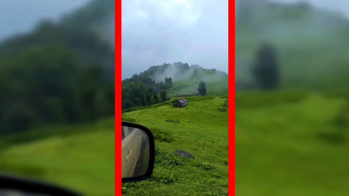 فیلم بارش باران در روستای ییلاقی اولسبلنگاه ماسال