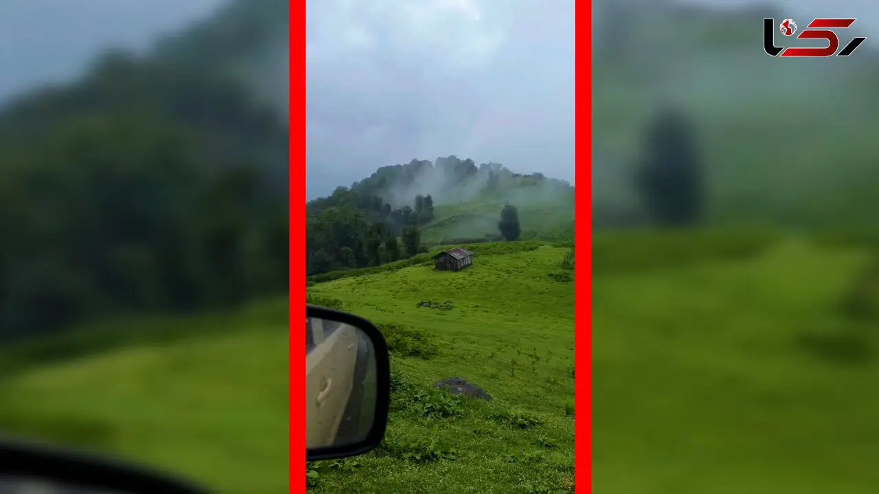 فیلم بارش باران در روستای ییلاقی اولسبلنگاه ماسال