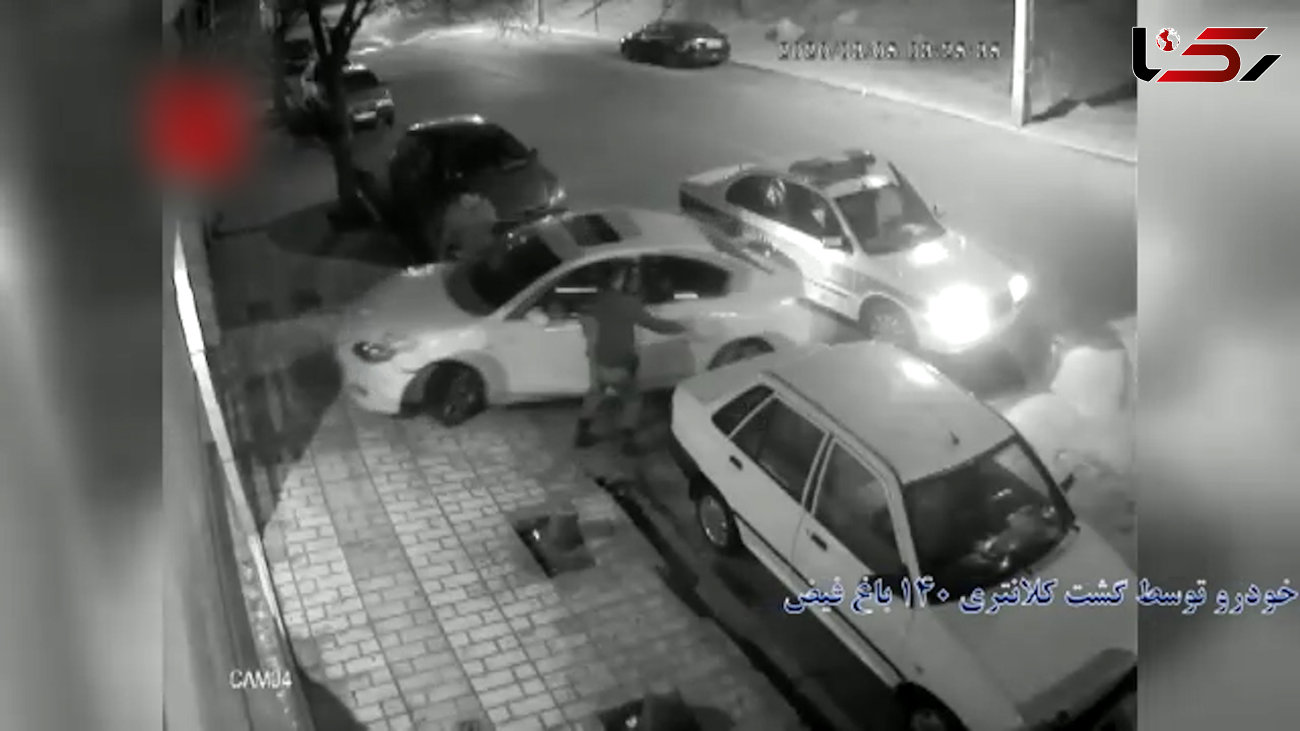زوج تهرانی به ماشین پلیس کوبیدند تا فرار کنند! + فیلم  اتفاق عجیب در باغ فیض تهران