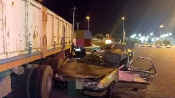 تصادف وحشتناک بامداد امروز در جاده میانه 2 کشته برجای گذاشت