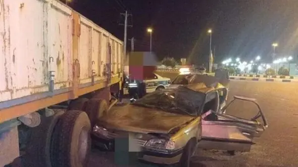 تصادف وحشتناک بامداد امروز در جاده میانه 2 کشته برجای گذاشت