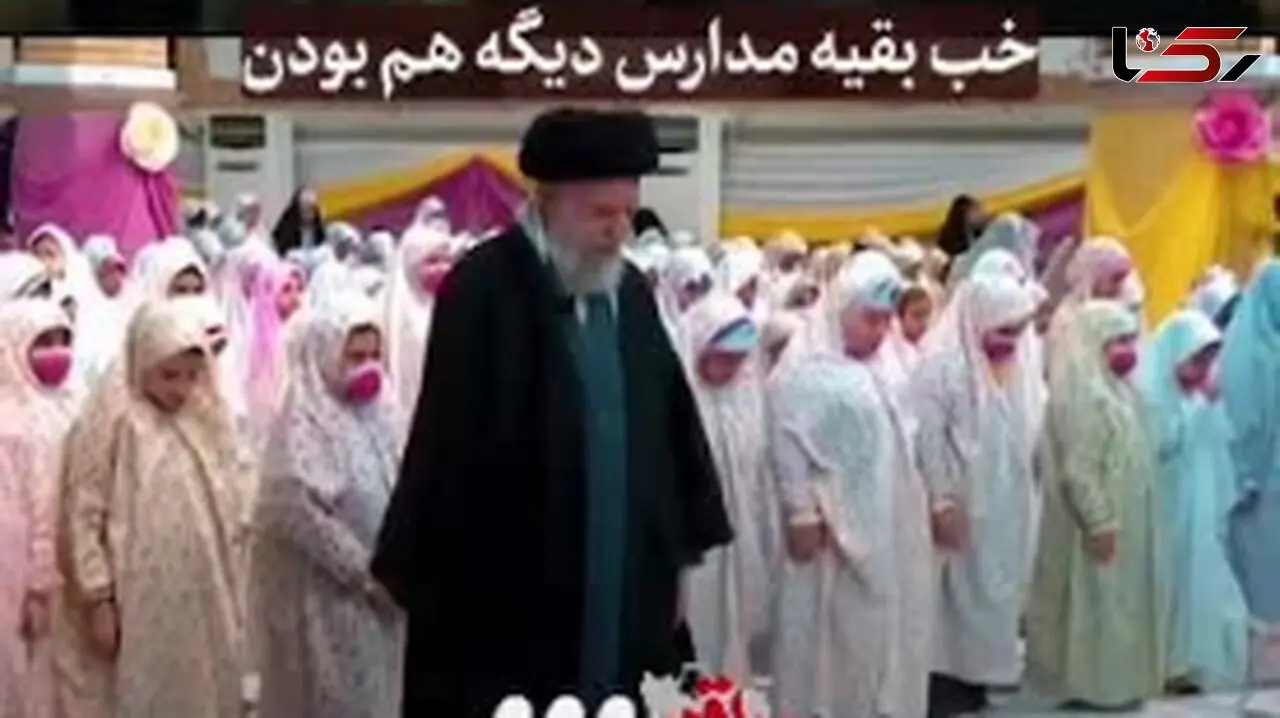 فیلم /  دست کشیدن رهبر انقلاب بر سر دختری در جشن تکلیف و.. / برایم ...