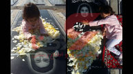 تصاویر تلخ از خداحافظی دختر یک مامور پلیس از مادرش در بهشت زهرا / این زن به بیمارستان رفت و ...+ عکس 