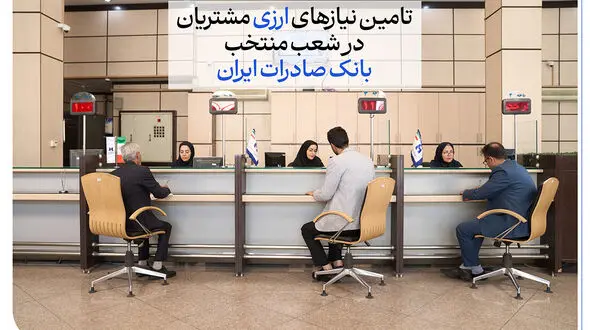 تامین نیازهای ارزی مشتریان در شعب منتخب بانک صادرات ایران
