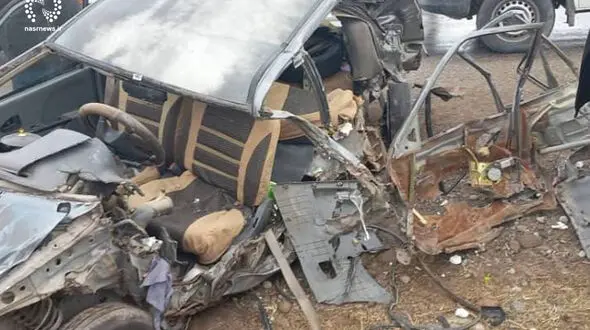 عکس های تکاندهنده از قلع و قمع 5 خودرو در تصادف جاده مراغه + آمار حادثه دیدگان
