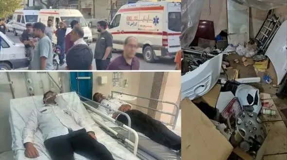 مصدومیت ۲ مامور اورژانس در امدادرسانی در کارگاه نقاشی خودرو