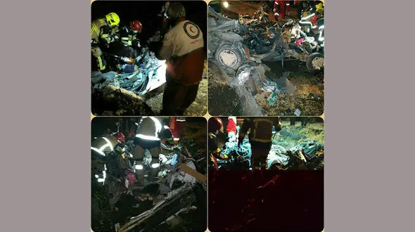 برخورد وحشتناک پراید با تریلی در قزوین 2 کشته داد