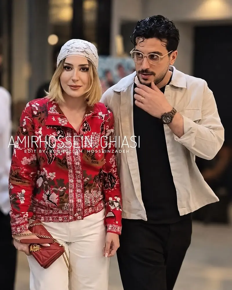 امیرحسین قیاسی و همسرش