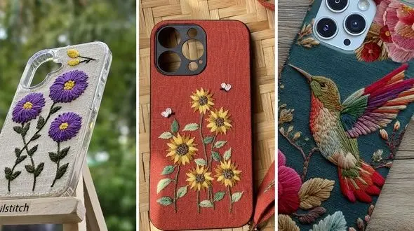 خاص ترین قاب گوشی گلدوزی؛ زیبایی در عین سادگی