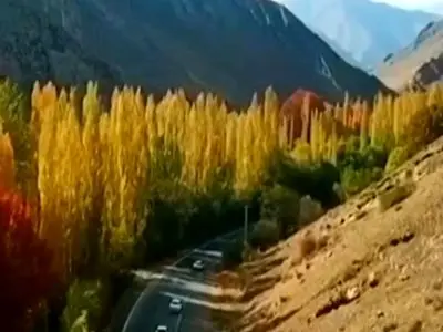 پاییز رویایی در جاده کرج - کندوان؛ زیبایی بی‌ پایان طبیعت + فیلم