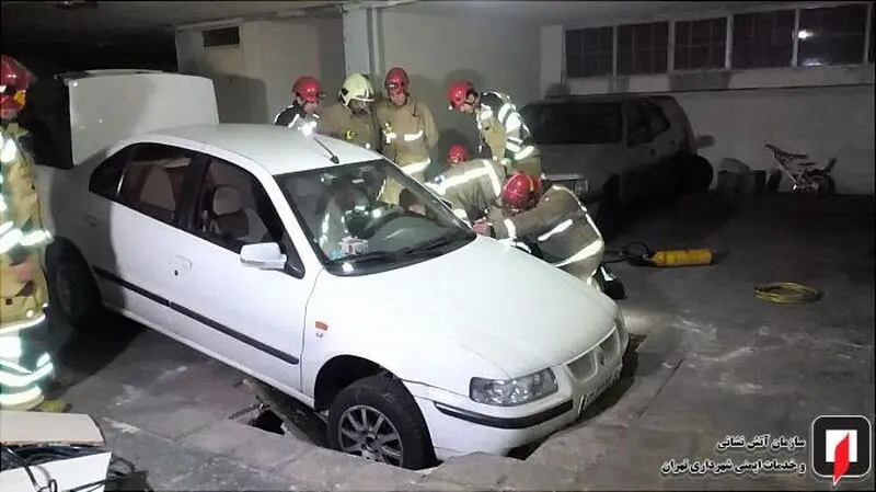 فروکش کف پارکینگ ساختمان مسکونی حادثه ساز شد 