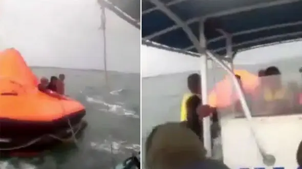 فیلم لحظه نجات ۶ ماهیگیر ایرانی در اقیانوس هند