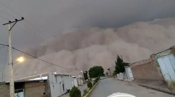 لحظه ورود طوفان به بردسکن عصر امروز