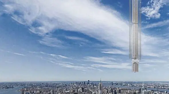 آسمانخراشی متصل به سیارک در دبی ساخته می شود+عکس