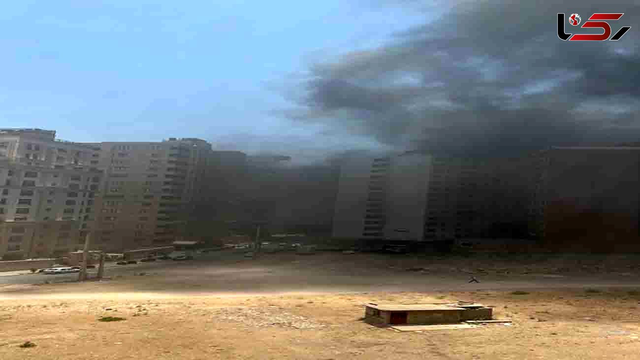آتش سوزی ساختمان در حال ساخت کوی وحدت در معالی آباد + فیلم و تصاویر