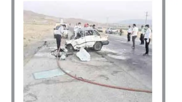 مرگ وحشتناک در جاده / 3 تن زنده زنده سوختند