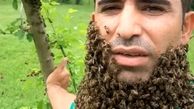ریش این مرد از زنبور عسل است! / حرفهایی که میزند شوکه کننده است+ فیلم