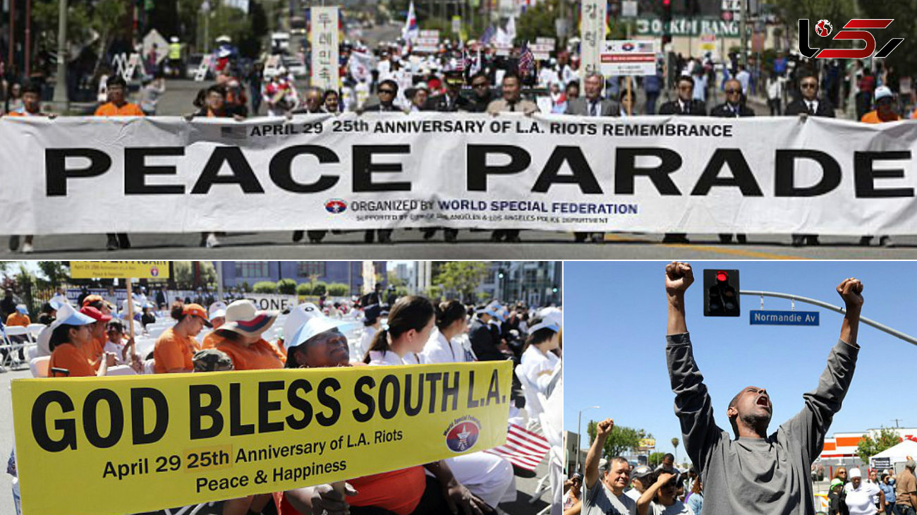 راه پیمایی موسوم به رژه صلح در لس آنجلس برگزار شد +فیلم