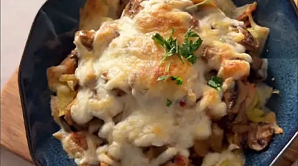 سیب زمینی و مرغ پنیری یک ناهار راحت برای کارمندها + فیلم