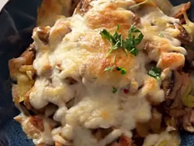 سیب زمینی و مرغ پنیری یک ناهار راحت برای کارمندها + فیلم