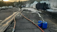 جاده محل واژگونی تانکر سوخت در دماوند بازگشایی شد + عکس