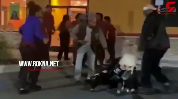 اجرای فن کشتی در دعوای میان کارمند رستوران و مشتری + فیلم 