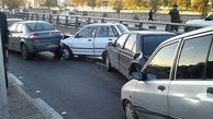 تصادف زنجیره ای خودروها در بلوار آفریقا
