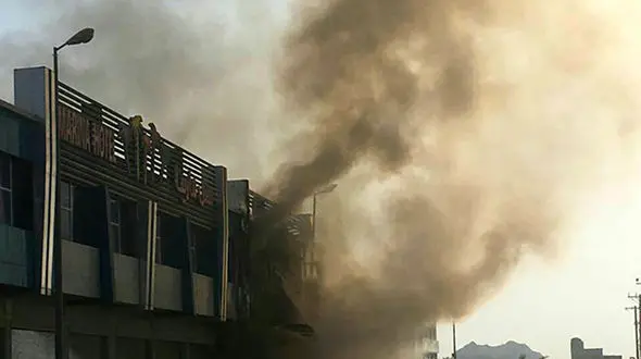 آتش سوزی در هتل مارینای قشم +عکس