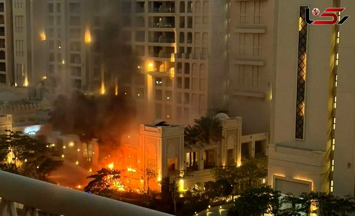 هتل محل حضور ماموران اسرائیل در دوبی به آتش کشیده شد؛ با پهپاد ایرانی + فیلم