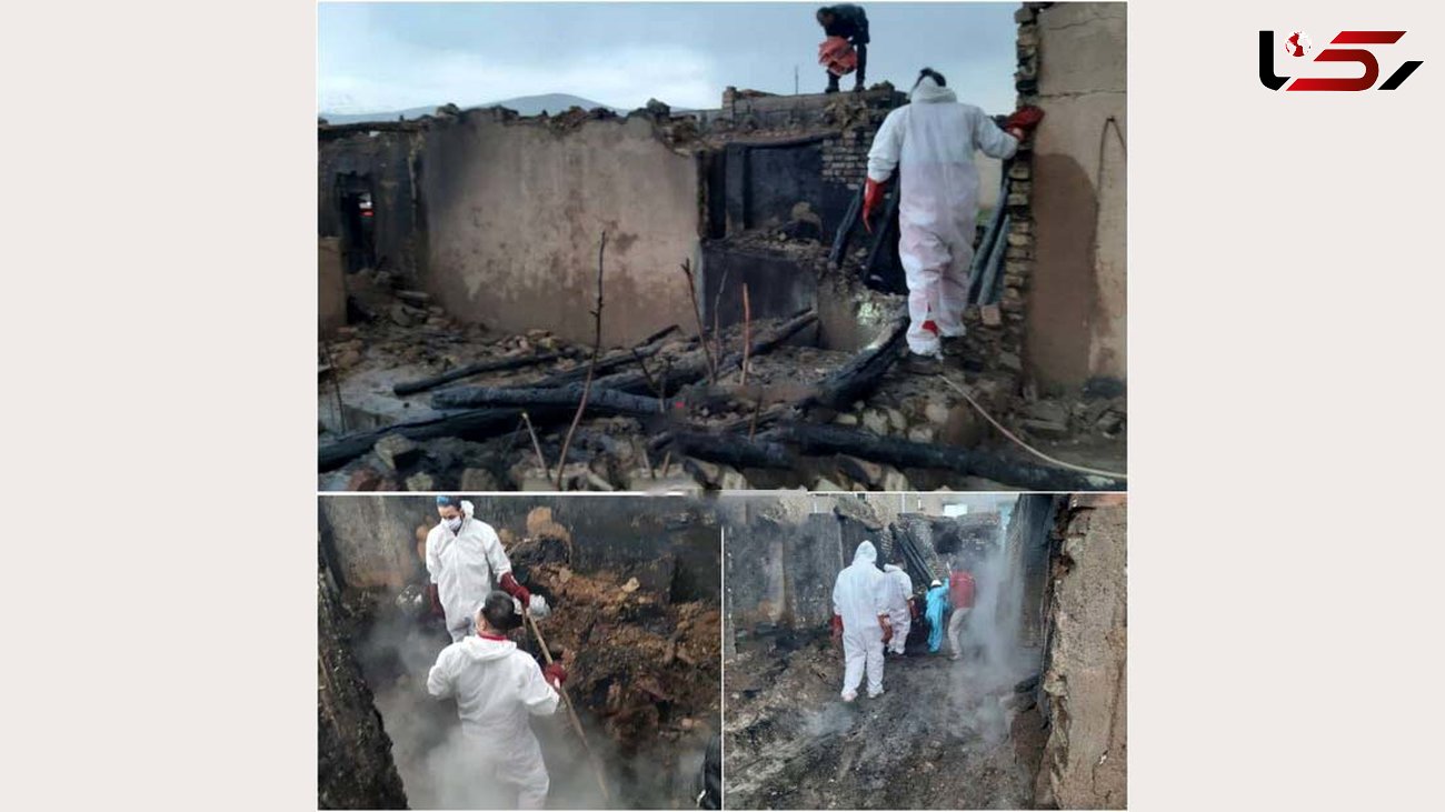 زنده زنده سوختن زن و مرد سنقری در انفجار خانه + عکس