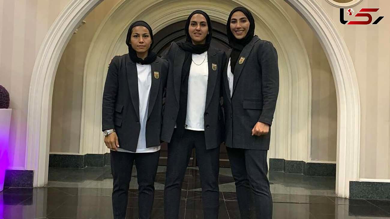 عکس/ تیپ رسمی دختران فوتبال ایران با کت و شلوار برای اعزام به انتخابی آسیا