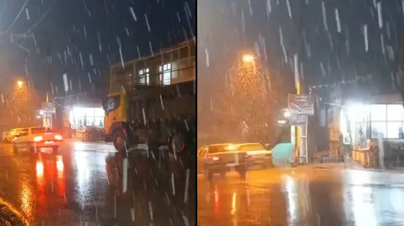 ببینید /  بارش برف روستای شمشیر استان کرمانشاه+ فیلم 