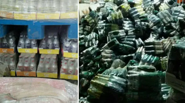 پنهان کردن 30 تن نوشیدنی فاسد در نیشابور + عکس 